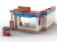 KiddiCraft KC1204 Uschis Wurstbude – Klemmbausteine Set 210 Teile mit 2 Figuren
