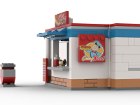 KiddiCraft KC1204 Uschis Wurstbude – Klemmbausteine Set 210 Teile mit 2 Figuren