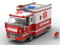 KiddiCraft Rettungswagen Klemmbausteine Set 296 Teile + 3...